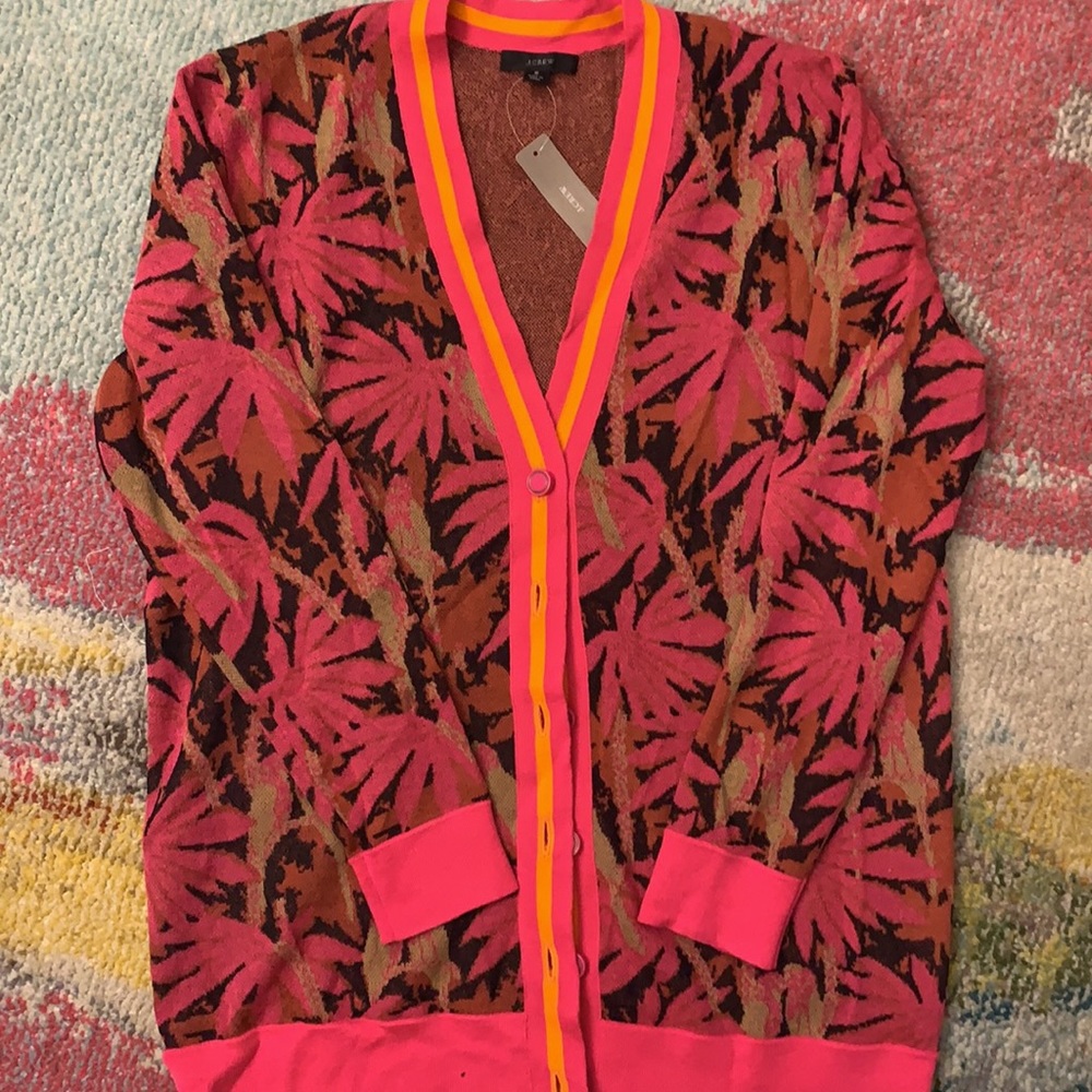NWT J. Crew Boyfriend Cardigan Sweater in Palm - Picture 2 of 5